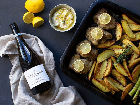 Lemon Chicken Traybake - Jules Taylor Wines