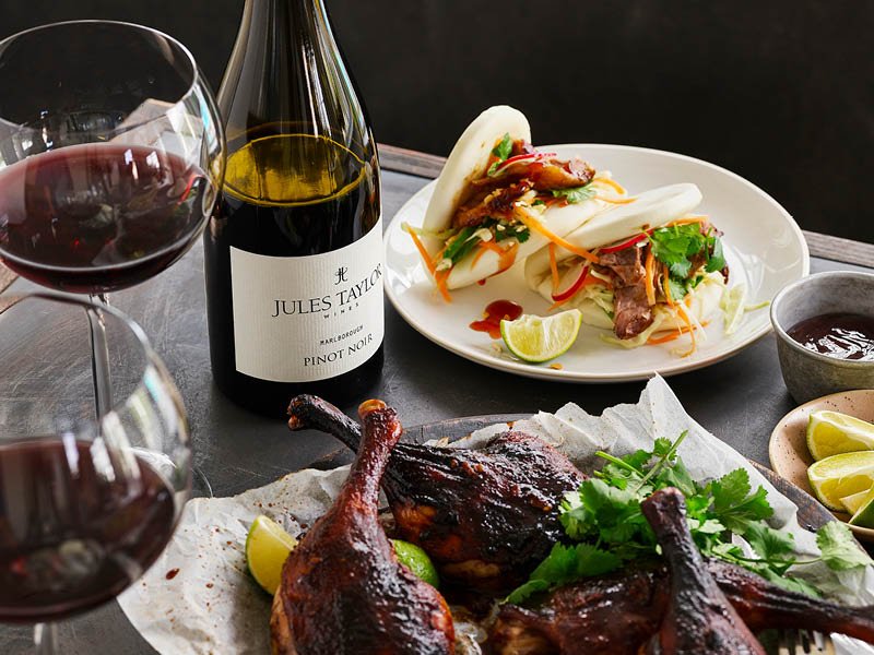 Sticky Hoisin Duck Legs & Bao Buns | Pinot Noir Pairing - Jules Taylor Wines